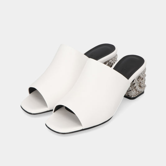 エルメス HERMES グロッシー60 サンダル ホワイト