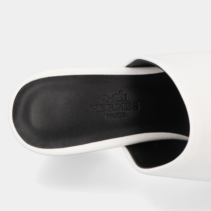 エルメス HERMES グロッシー60 サンダル ホワイト