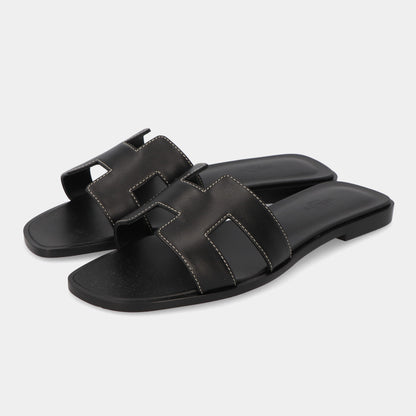 エルメス HERMES オラン サンダル ブラック
