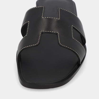 エルメス HERMES オラン サンダル ブラック