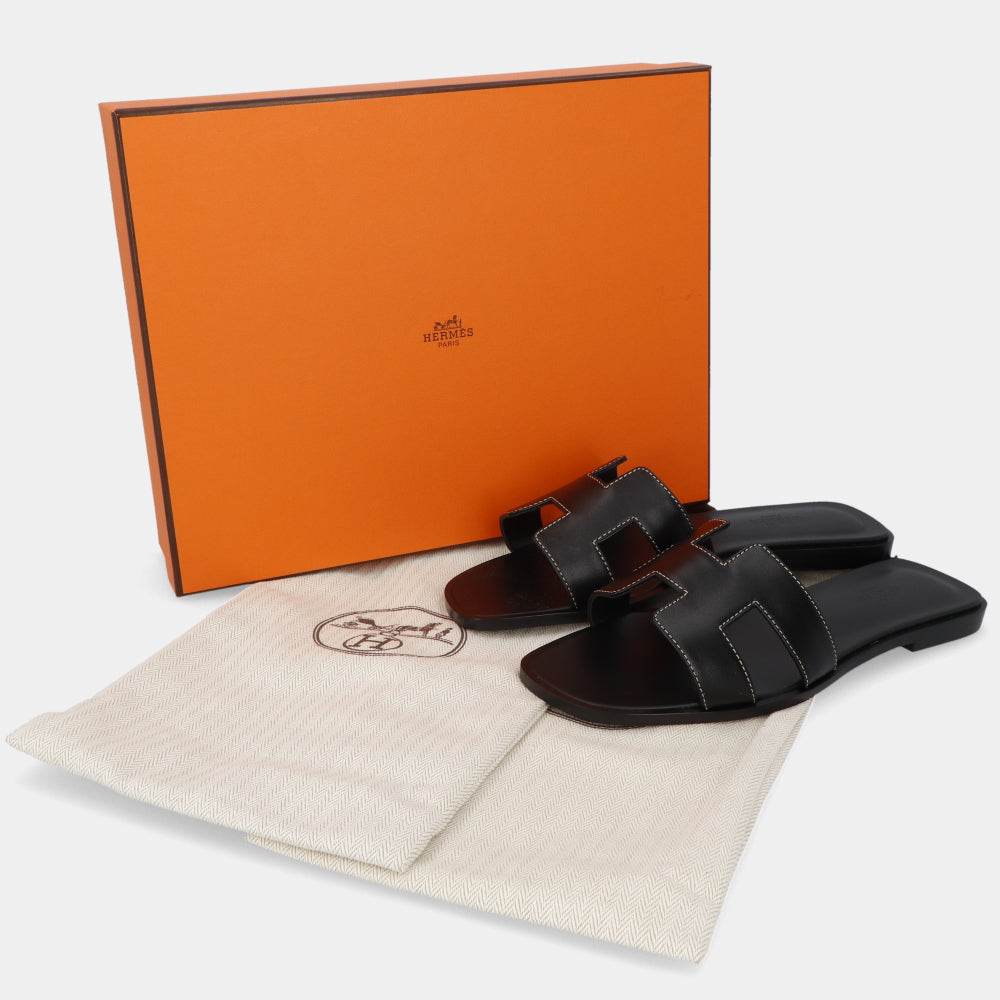 エルメス HERMES オラン サンダル ブラック