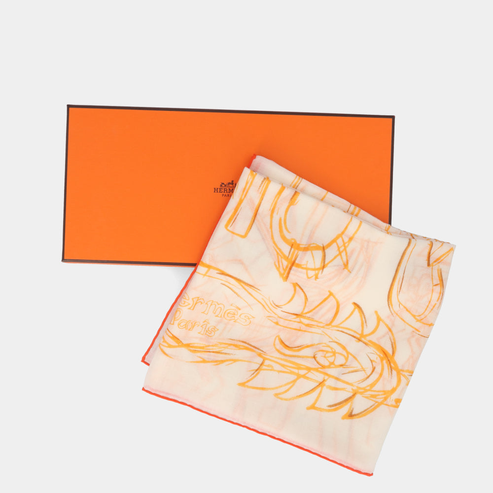 エルメス HERMES カレ90 スカーフ ホワイト系