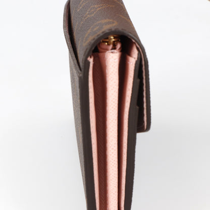 ルイ・ヴィトン LOUIS VUITTON LV M62235 ポルトフォイユ サラ 二つ折り長財布 ローズ バレリーナ モノグラム キャンバス レザー レディース 中古/Aランク