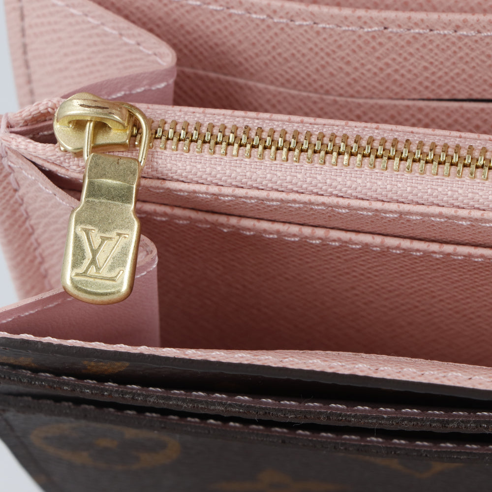 ルイ・ヴィトン LOUIS VUITTON LV M62235 ポルトフォイユ サラ 二つ折り長財布 ローズ バレリーナ モノグラム キャンバス レザー レディース 中古/Aランク