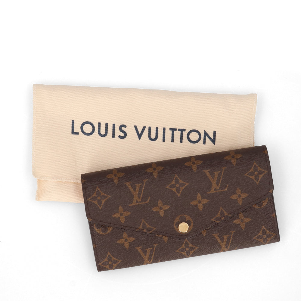 ルイ・ヴィトン LOUIS VUITTON LV M62235 ポルトフォイユ サラ 二つ折り長財布 ローズ バレリーナ モノグラム キャンバス レザー レディース 中古/Aランク