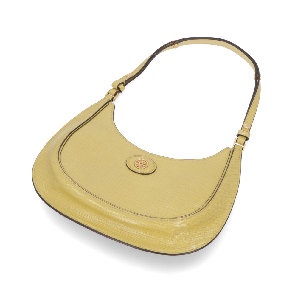 Tory Burch トリーバーチ  ショルダーバッグ  コーラルピンク イエロー エンボスレザー ハンドバッグ ホーボーバッグ  158509