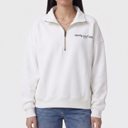 Sporty＆Rich スウェット ホワイト オーバーサイズ ハーフジップ